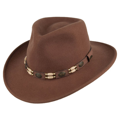 Scala Hats Knoxville Crushable Wool Felt Outback Hat - Pecan