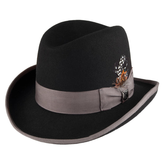 Stacy Adams Wool Felt Homburg - Black