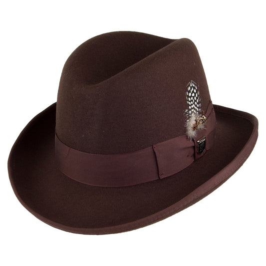 Stacy Adams Hats Wool Felt Homburg - Brown