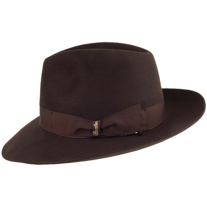 Borsalino Avalon Fur Felt Fedora Hat - Dark Brown