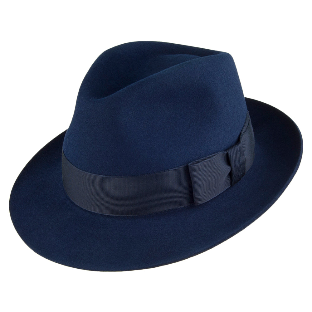 Christys Hats Bond Fur Felt Trilby Hat - Blue