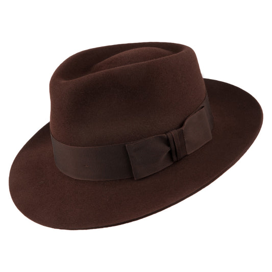 Christys Hats Casablanca Fur Felt Fedora Hat - Brown