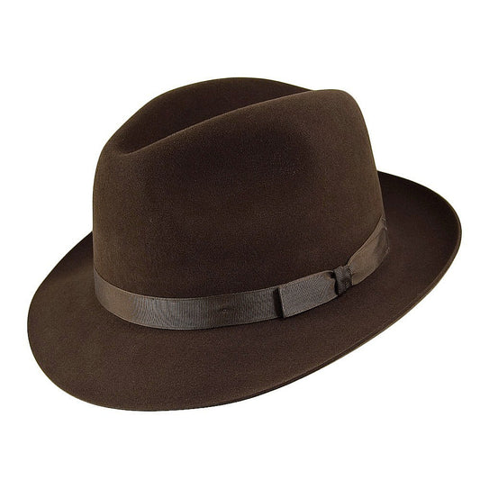 Christys Hats Epsom Fur Felt Fedora - Brown