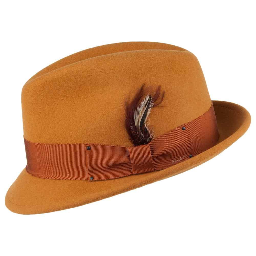 Bailey Hats Tino Crushable Water Repellent Wool Felt Trilby Hat - Tan