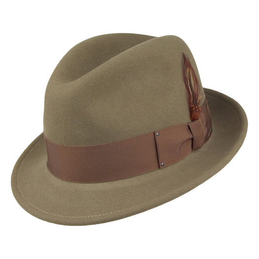 Bailey Hats Tino Crushable Water Repellent Wool Felt Trilby Hat - Light Olive