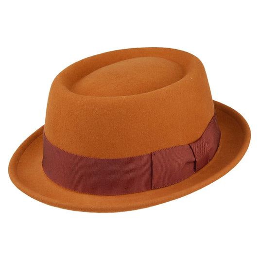 Bailey Hats Darron Crushable Water Repellent Wool Felt Pork Pie Hat - Caramel