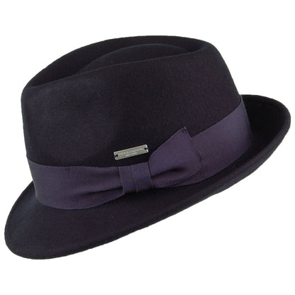 Seeberger Hats Wool Felt Trilby Hat - Navy Blue