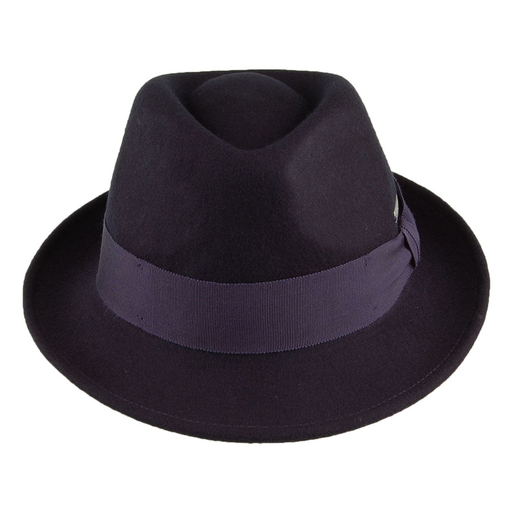 Seeberger Hats Wool Felt Trilby Hat - Navy Blue