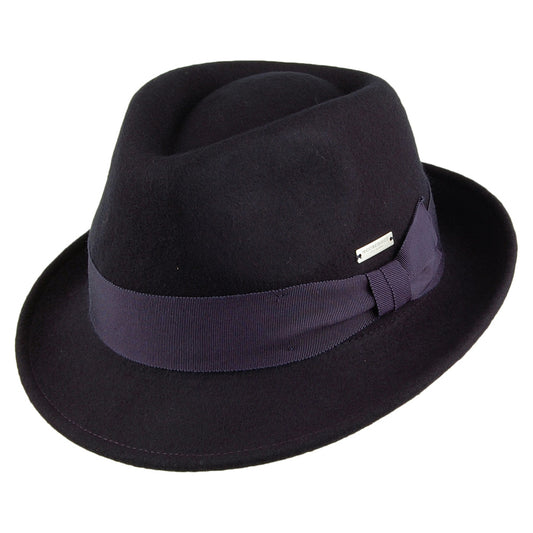 Seeberger Hats Wool Felt Trilby Hat - Navy Blue