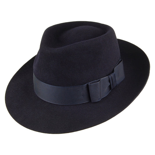 Christys Hats Casablanca Fur Felt Fedora Hat - Navy Blue