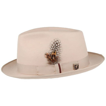 Stacy Adams Hats Hebron Wool C-Crown Fedora Hat - Beige