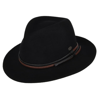 Bailey Hats Nelles Crushable Fedora Hat - Black