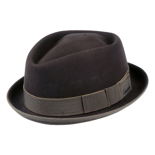 Stetson Hats Wool-Cashmere Diamond Crown Pork Pie Hat - Brown