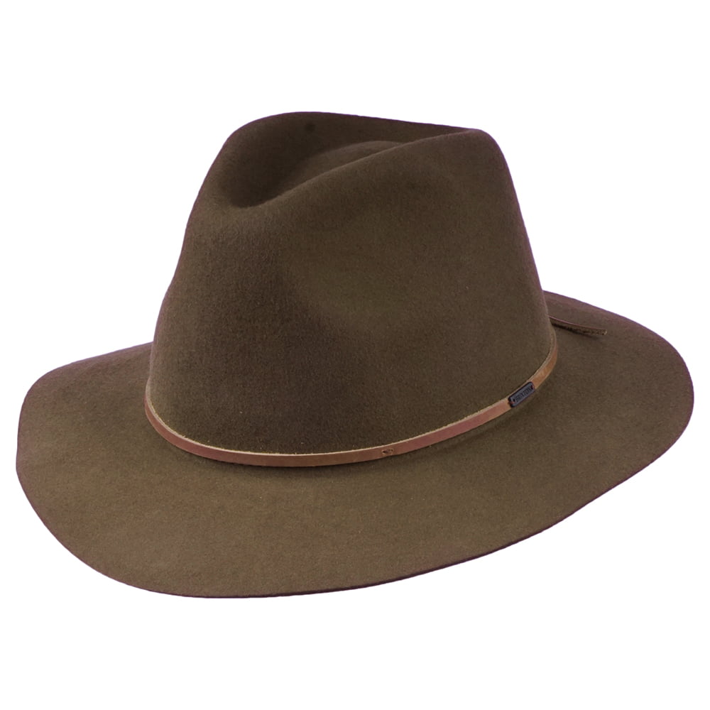 Brixton Hats Wesley Packable Wool Felt Fedora Hat - Coffee