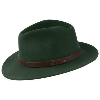 Brixton Hats Messer Wool Felt Fedora Hat - Moss