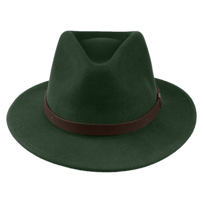 Brixton Hats Messer Wool Felt Fedora Hat - Moss