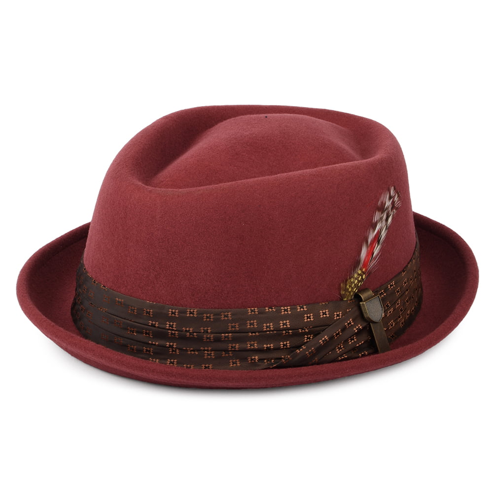Brixton Hats Stout Wool Felt Pork Pie Hat - Brick Red