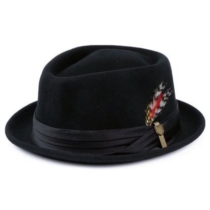 Brixton Hats Stout Wool Felt Pork Pie Hat - Black
