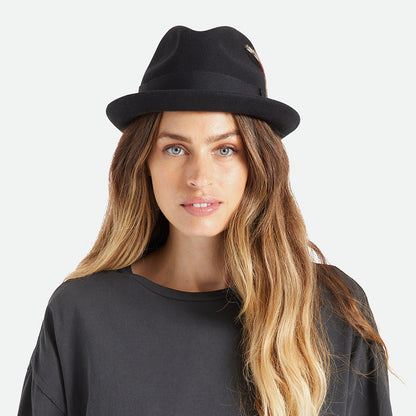 Brixton Hats Gain Wool Felt Trilby Hat - Black