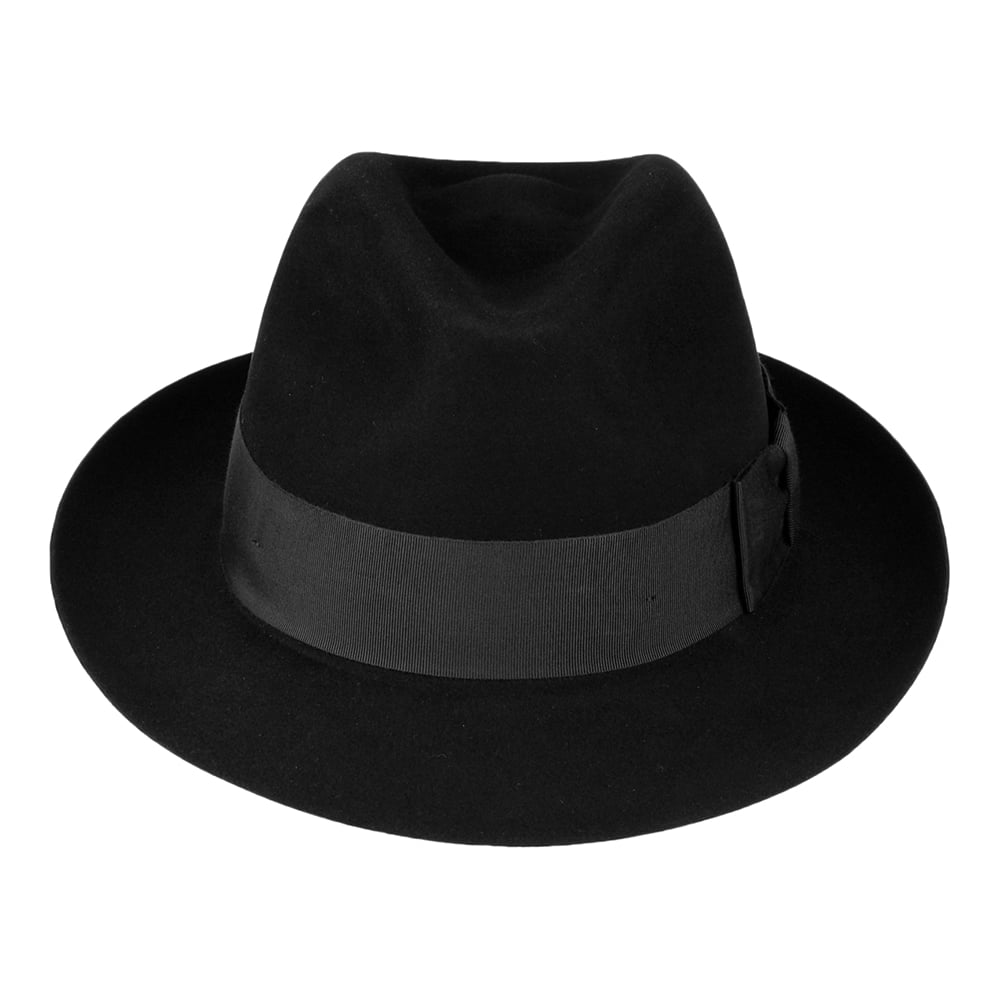 Christys Hats Canterbury Beaver Felt Fedora Hat - Black