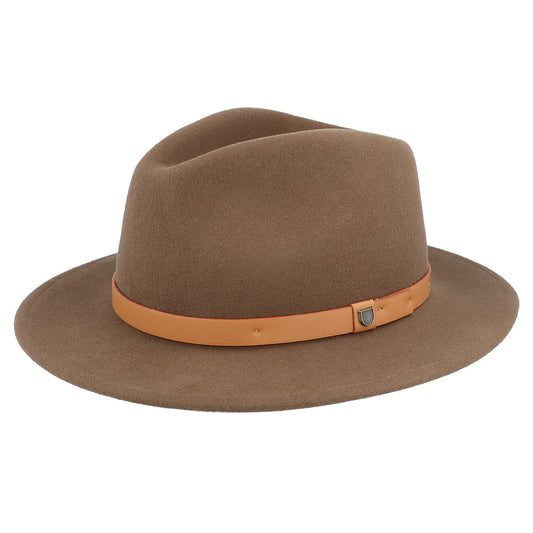 Brixton Hats Messer Wool Felt Fedora Hat - Toffee
