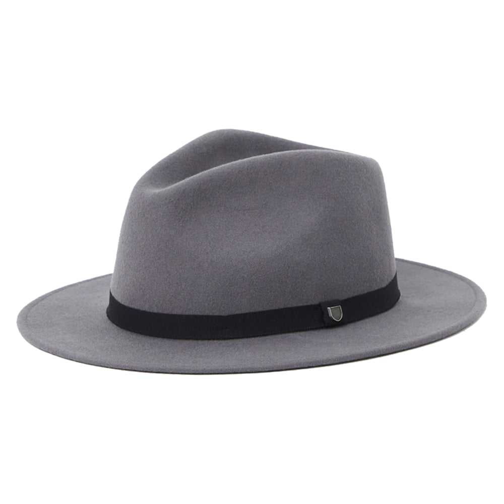 Brixton Hats Messer Packable Wool Felt Fedora Hat - Grey