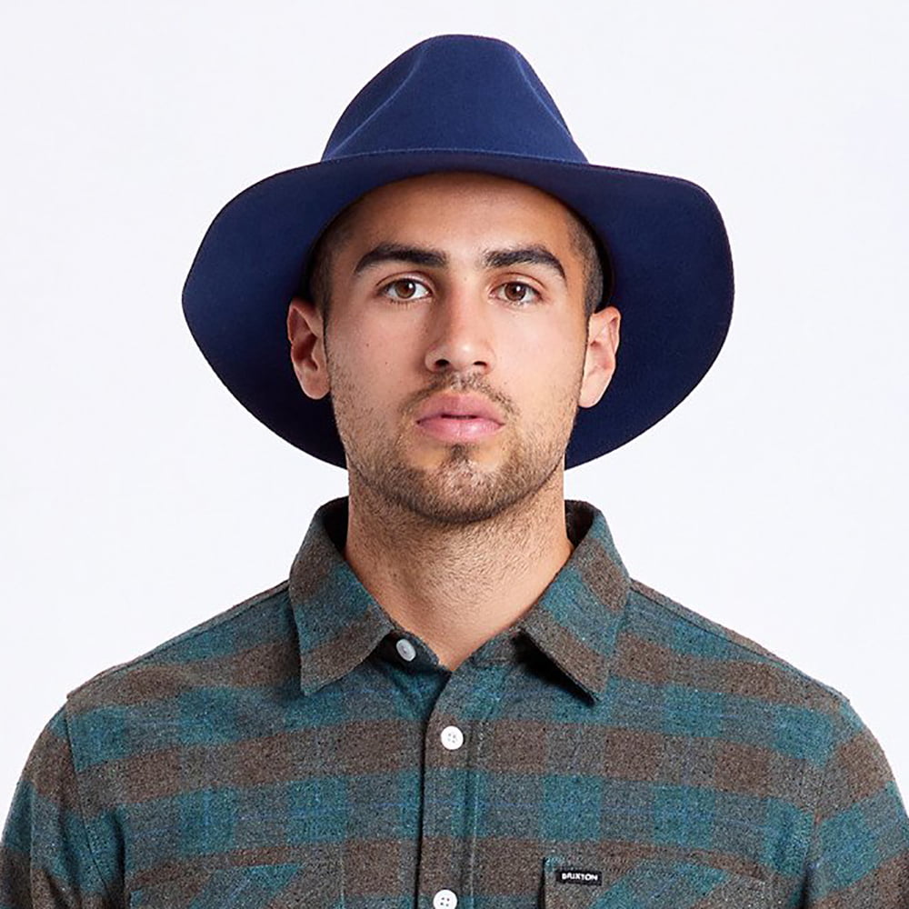 Brixton Hats Wesley Wool Felt Fedora Hat - Blue