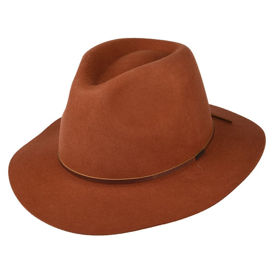 Brixton Hats Wesley Wool Felt Fedora Hat - Caramel