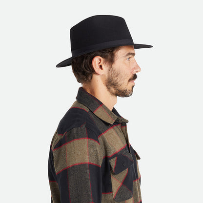 Brixton Hats Messer Packable Wool Felt Fedora Hat - Black