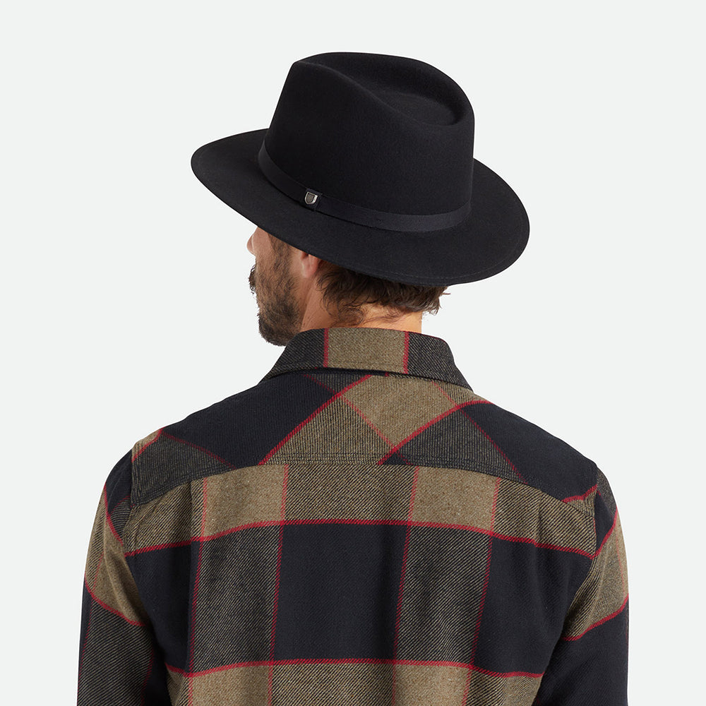 Brixton Hats Messer Packable Wool Felt Fedora Hat - Black