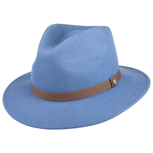Brixton Hats Messer Packable Wool Felt Fedora Hat - Slate Blue