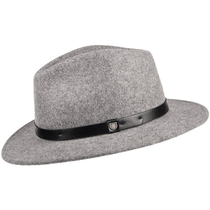 Brixton Hats Messer Wool Felt Fedora Hat - Heather Grey
