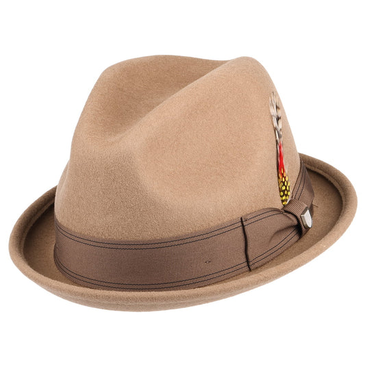 Brixton Hats Gain Wool Felt Trilby Hat - Khaki