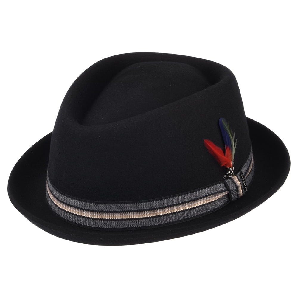 Stetson Hats Diamond Wool Felt Trilby Hat - Black