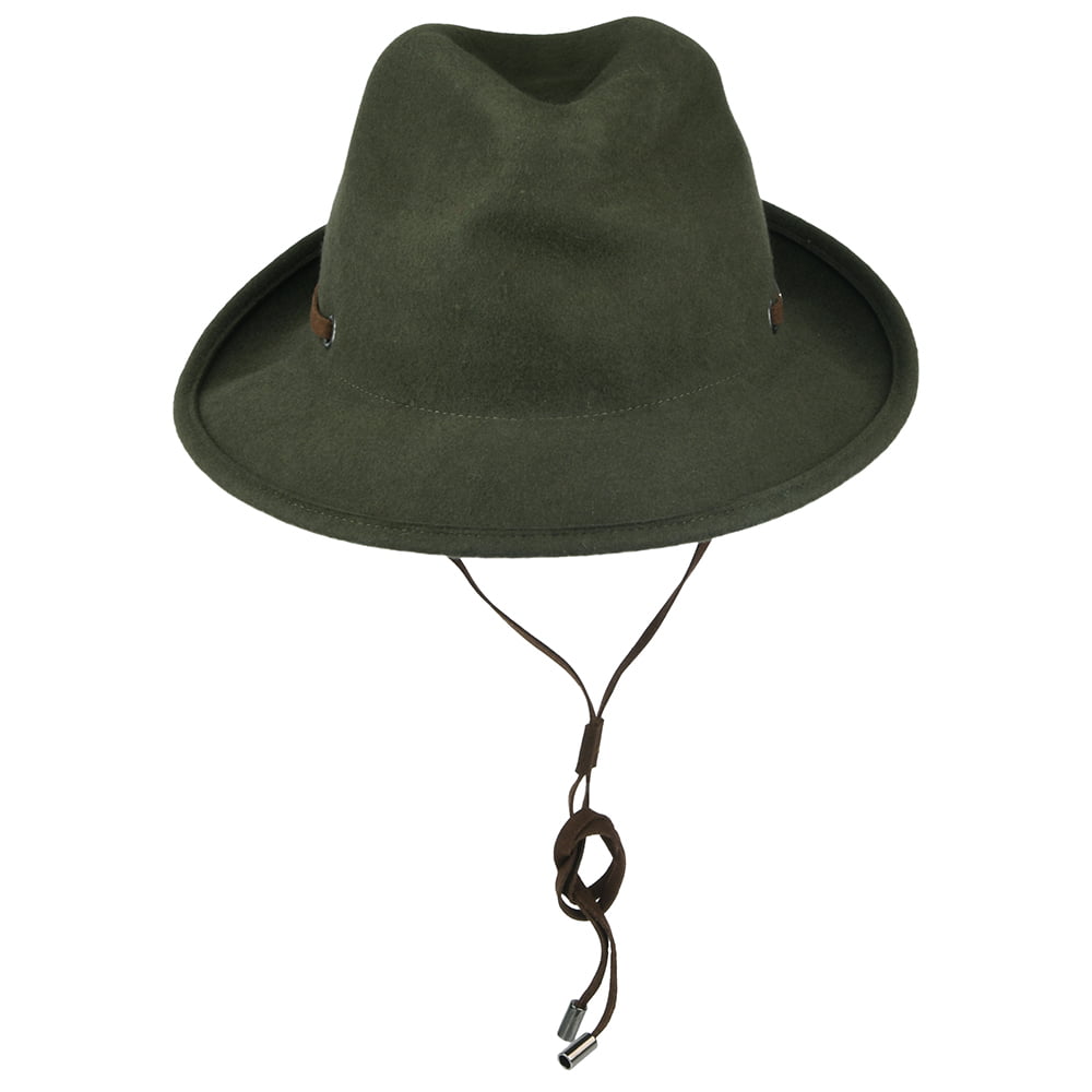 Barts Hats Benver Wool Felt Outback Hat - Olive