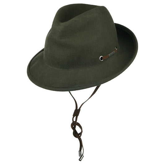 Barts Hats Benver Wool Felt Outback Hat - Olive