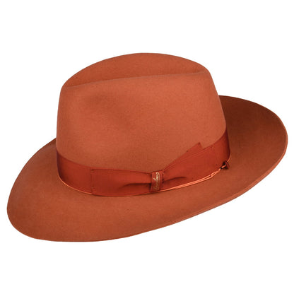 Borsalino Avalon Fur Felt Fedora Hat - Burnt Orange