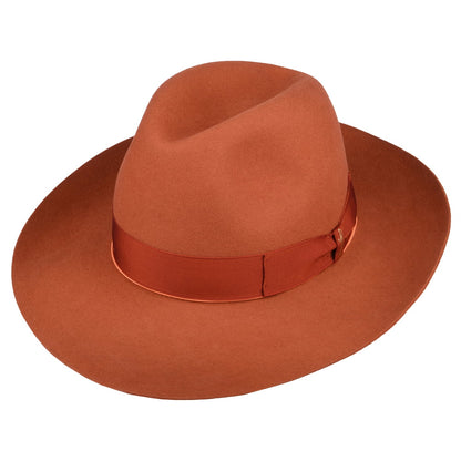 Borsalino Avalon Fur Felt Fedora Hat - Burnt Orange