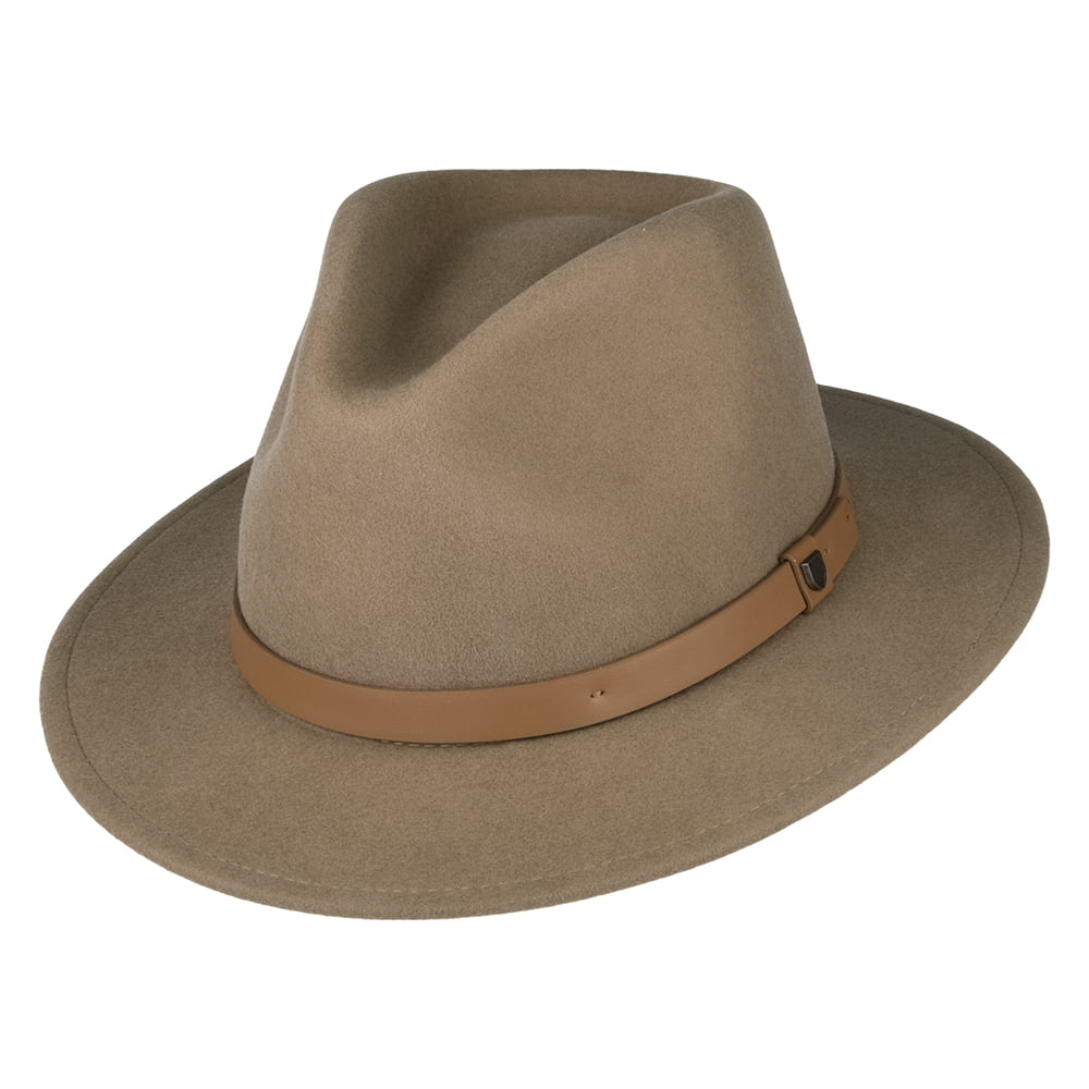 Brixton Hats Messer Wool Felt Fedora Hat - Desert Sand