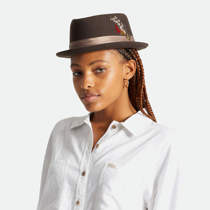 Brixton Hats Stout Wool Felt Pork Pie Hat - Brown