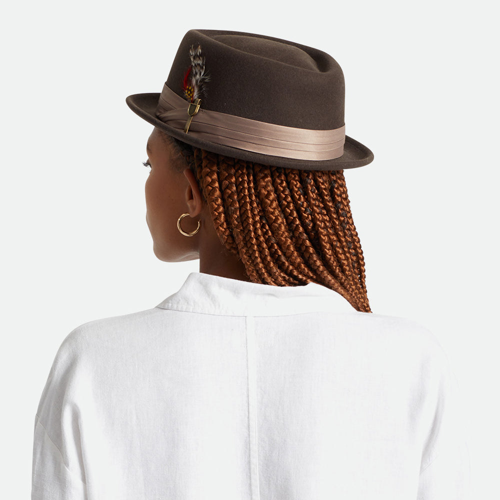 Brixton Hats Stout Wool Felt Pork Pie Hat - Brown