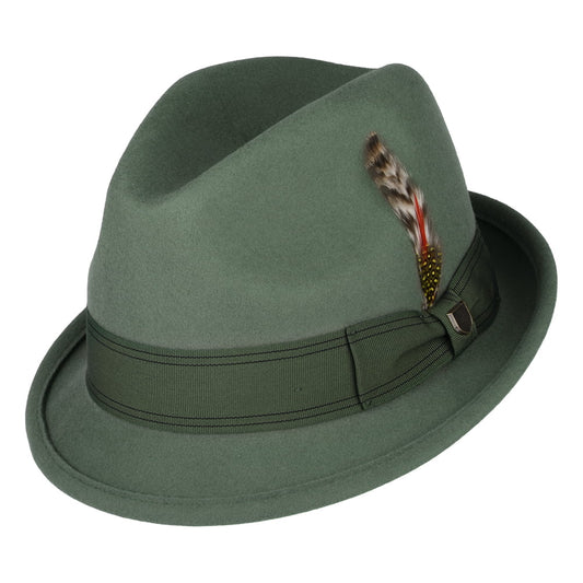 Brixton Hats Gain Wool Felt Trilby Hat - Light Olive