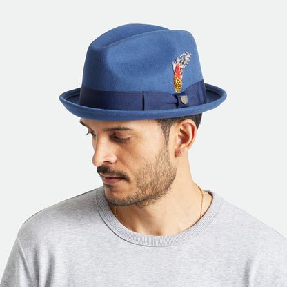 Brixton Hats Gain Wool Felt Trilby Hat - Blue
