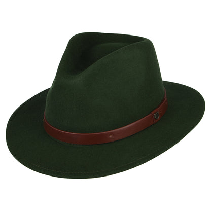 Brixton Hats Messer Wool Felt Fedora Hat - Forest
