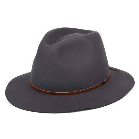 Brixton Hats Wesley Wool Felt Fedora Hat - Grey