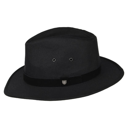 Brixton Hats Messer X Adventure Water Repellent Cotton Fedora Hat - Black