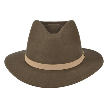 Brixton Hats Messer Wool Felt Fedora Hat - Brown-Natural