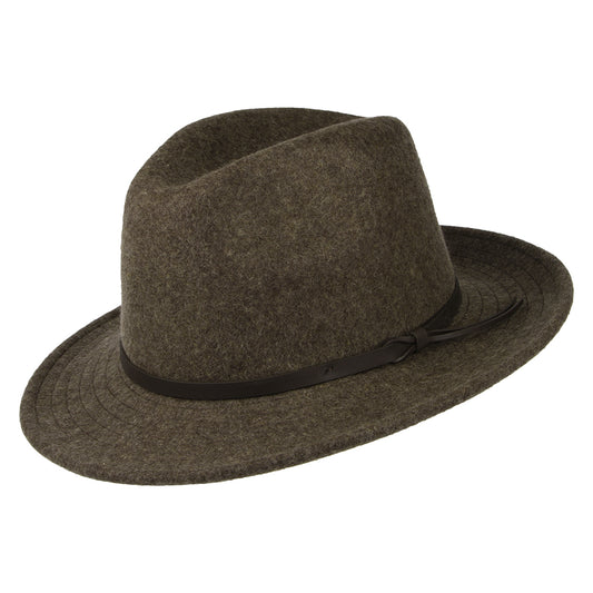 Tilley Hats TWF1 Montana Water Repellent Wool Felt Fedora Hat - Brown Mix