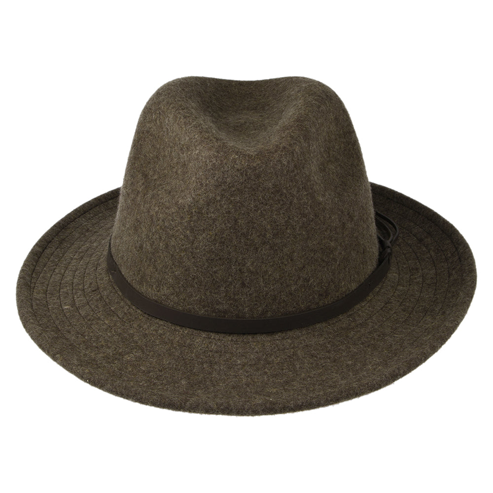 Tilley Hats TWF1 Montana Water Repellent Wool Felt Fedora Hat - Brown Mix