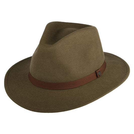 Brixton Hats Messer Packable Wool Felt Fedora Hat - Light Brown